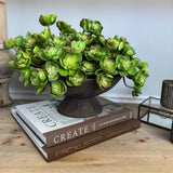 Succulent Branch in a Rustic Brown Pedestal Bowl RTfact Flowers 