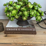 Succulent Branch in a Rustic Brown Pedestal Bowl RTfact Flowers 