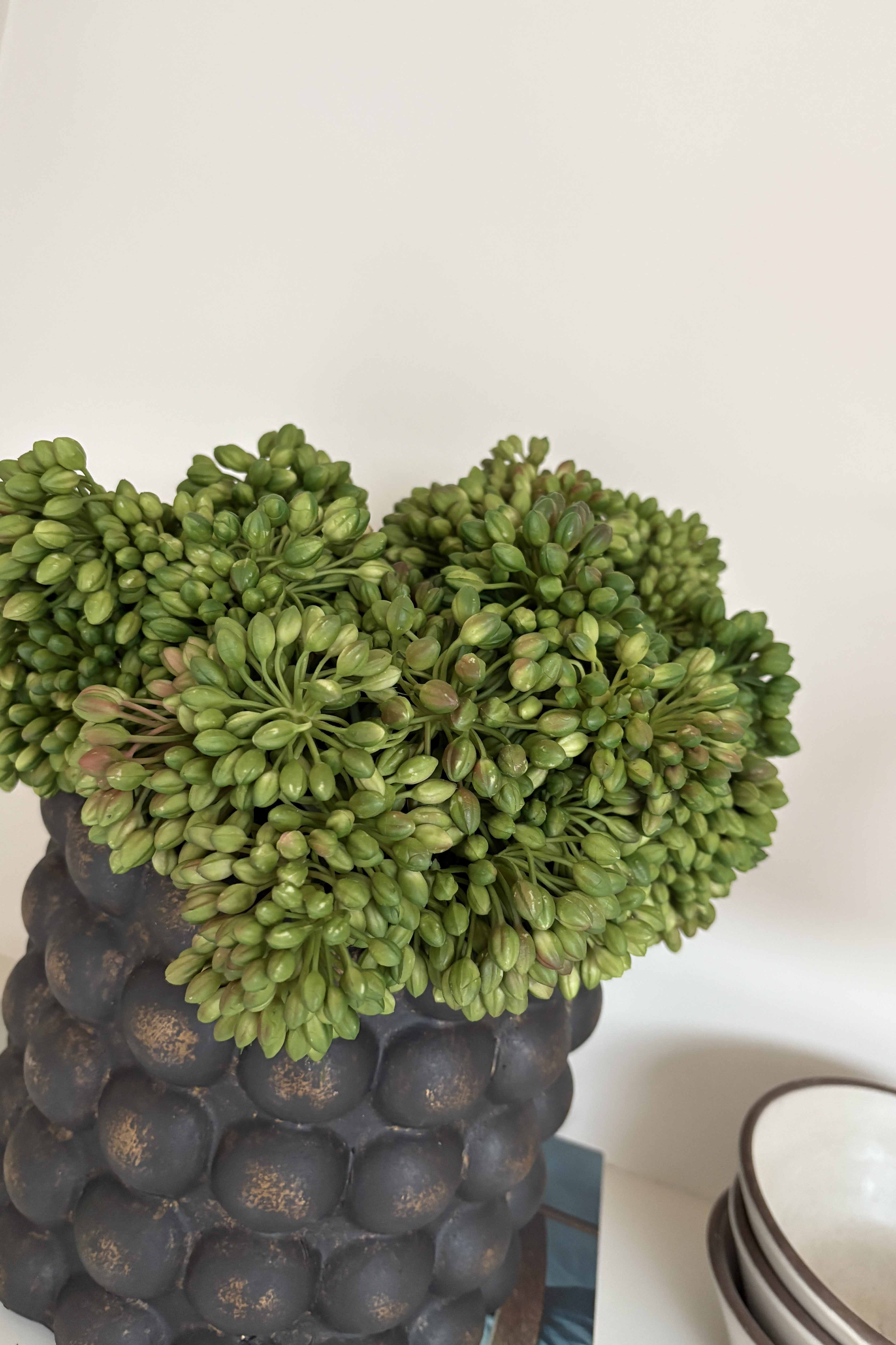 Green Berry in a Handpainted Bobble Vase RTfact Flowers 