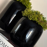Curly Moss in a Black Glass Vase (short) RTfact Flowers 