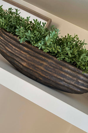 Teabush in a Bronze Ridged Boat RTfact Flowers 