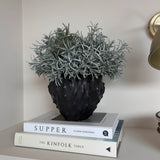 Podocarpus Bush in a Textured Black Vase Rtfact Flowers 