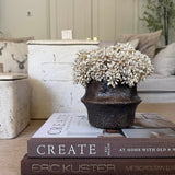 Angelica in a Bronze Ridged Ceramic Vase