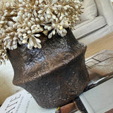 Angelica in a Bronze Ridged Ceramic Vase