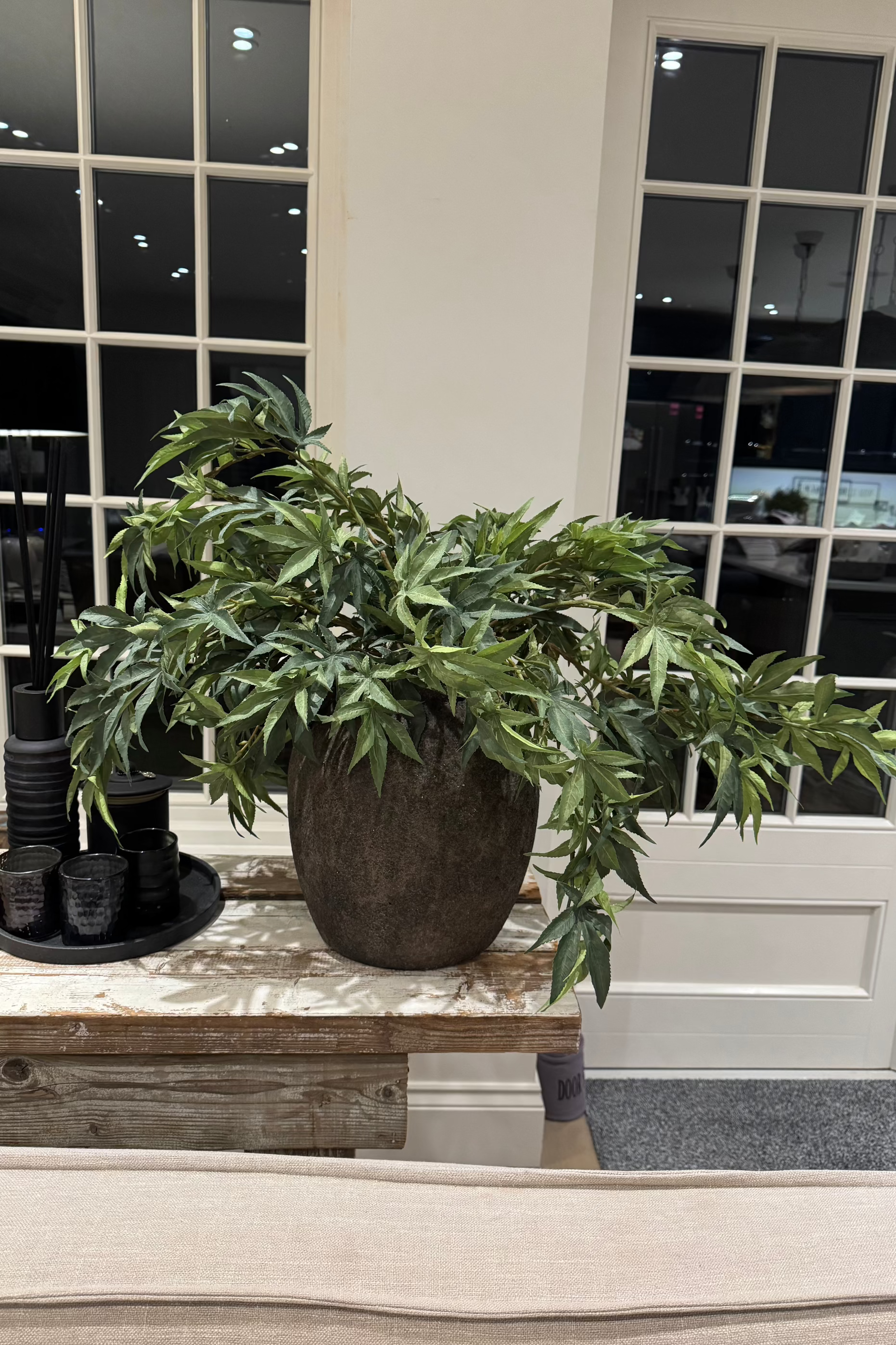 Maple Leaf in a Rustic Sandstone Pot RTfact Flowers 