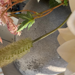 Dahlia, Bucida and Cattail Grass in a Stone Vase RTfact Flowers 