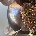Ranunculus, Eucalyptus and Astrantia Spray in a Metallic Bronze Vase RTfact Flowers 
