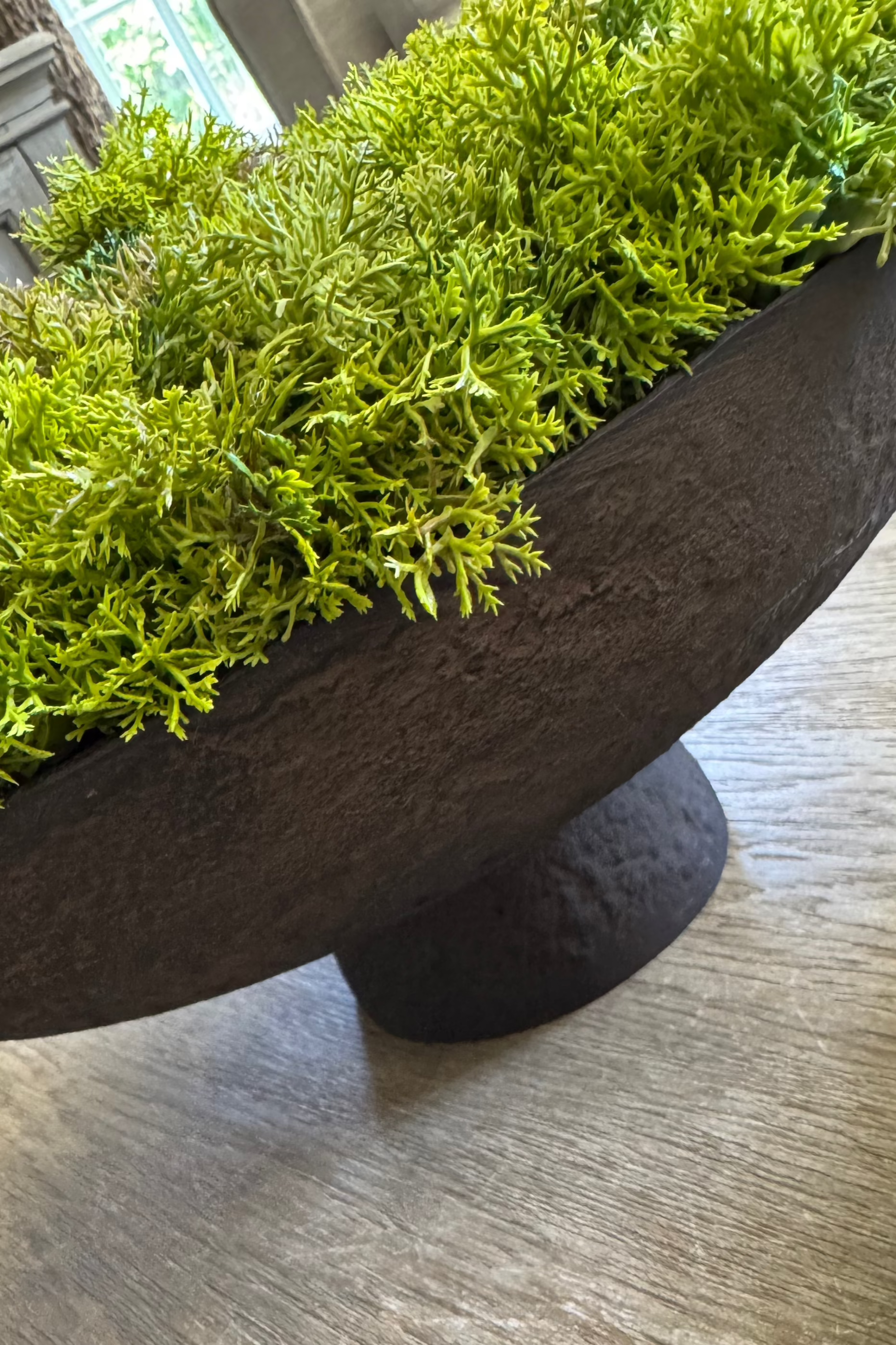 Curly Moss in a Brown Footed Stone Bowl RTfact Flowers 