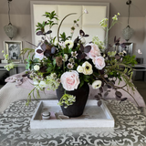 Ranunculus, Rose and Astrantia in a Rustic Brown Vase RTfact Flowers 