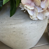Rose, Hydrangea and Astrantia in Rustic Light Stone Colour Vase RTfact Flowers 