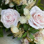 Rose, Hydrangea and Astrantia in Rustic Light Stone Colour Vase RTfact Flowers 