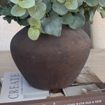 Eucalyptus in a Dark Brown Clay Pot RTfact Flowers 
