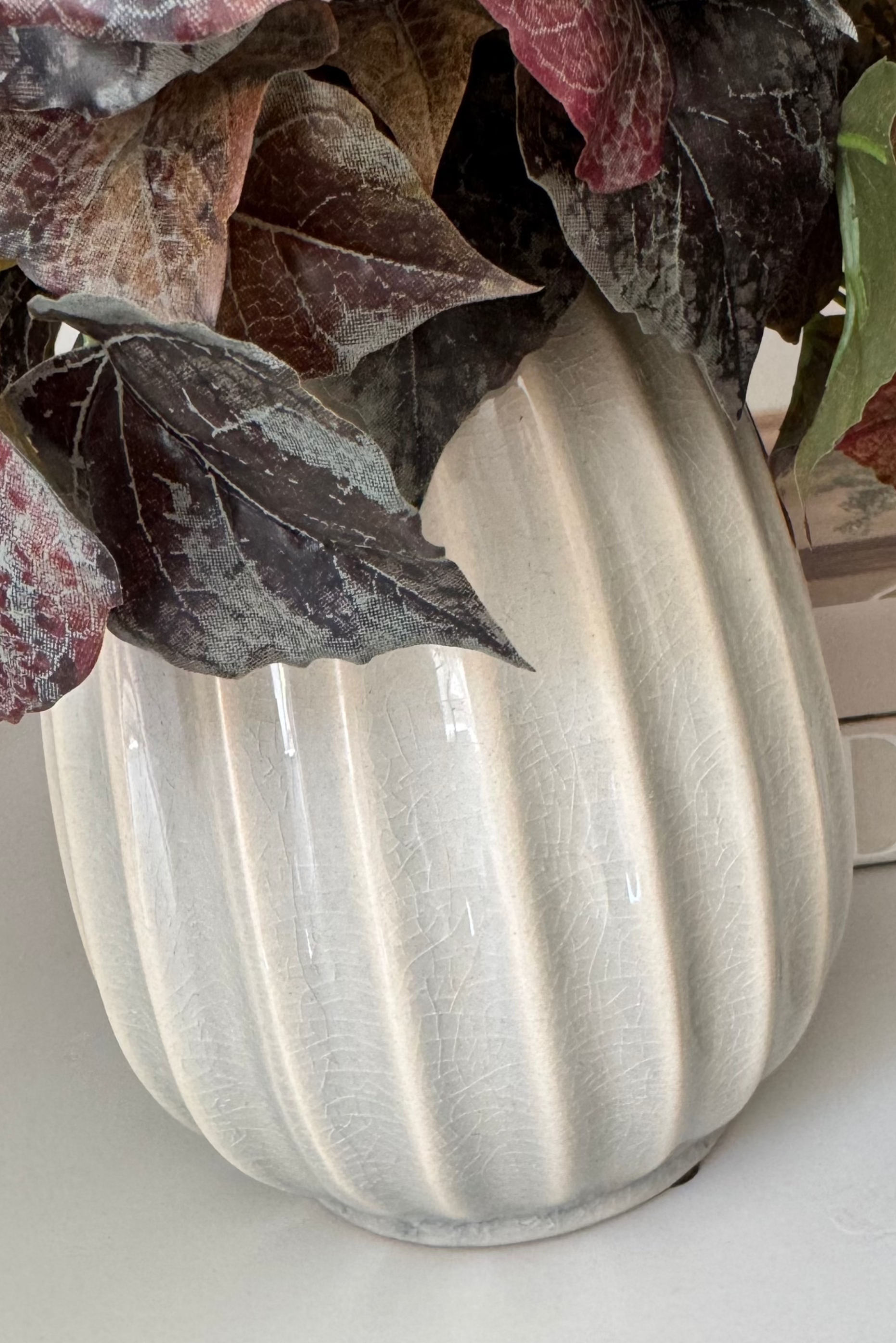 Ivy Spray in a Glazed Cream Vase RTfact Flowers 