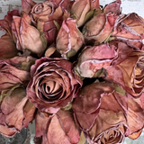 Roses in a Ribbed Glass Vase (Russet Salmon) RTfact Flowers 