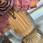 Roses in a Ribbed Glass Vase (Russet Salmon) RTfact Flowers 