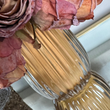 Roses in a Ribbed Glass Vase (Russet Salmon) RTfact Flowers 