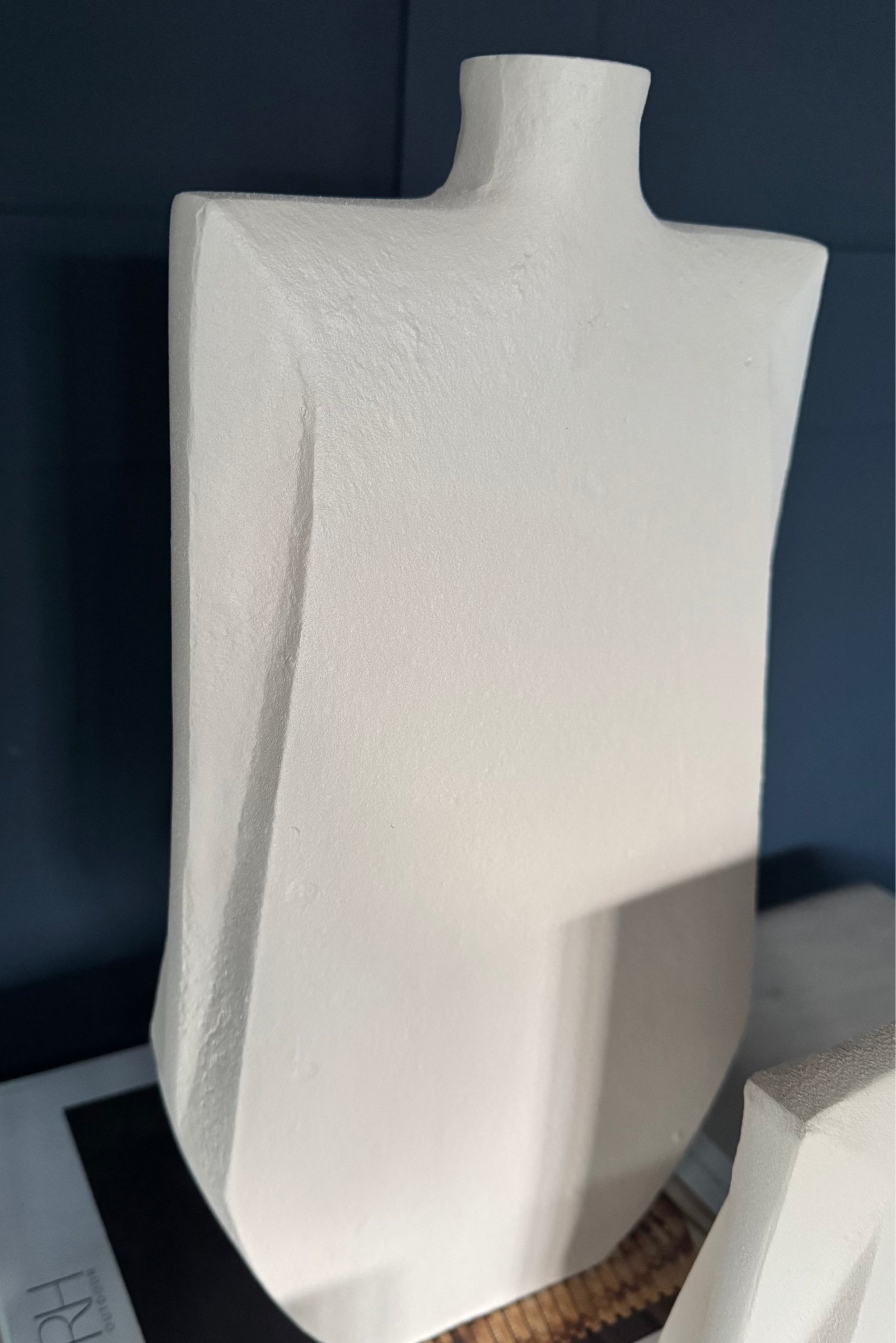 Matt Cream Angular Metal Vase RTfact Flowers 