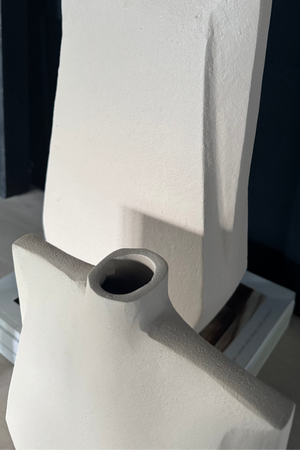 Matt Cream Angular Metal Vase