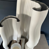 White Ceramic 'Half Moon' Vase - Tall RTfact Flowers 