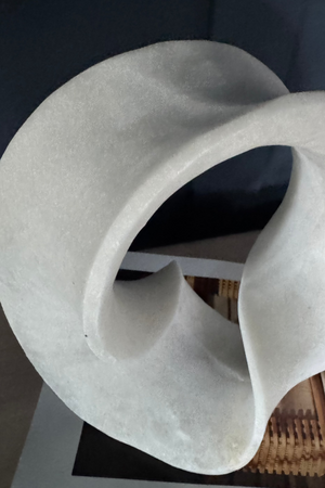 Abstract 'Wave' Ornament - Cream