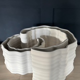 White Ceramic 'Half Moon' Vase - Short RTfact Flowers 