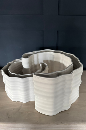 White Ceramic 'Half Moon' Vase - Short