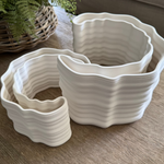 White Ceramic 'Half Moon' Vase - Short RTfact Flowers 