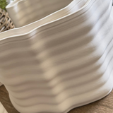 White Ceramic 'Half Moon' Vase - Short RTfact Flowers 