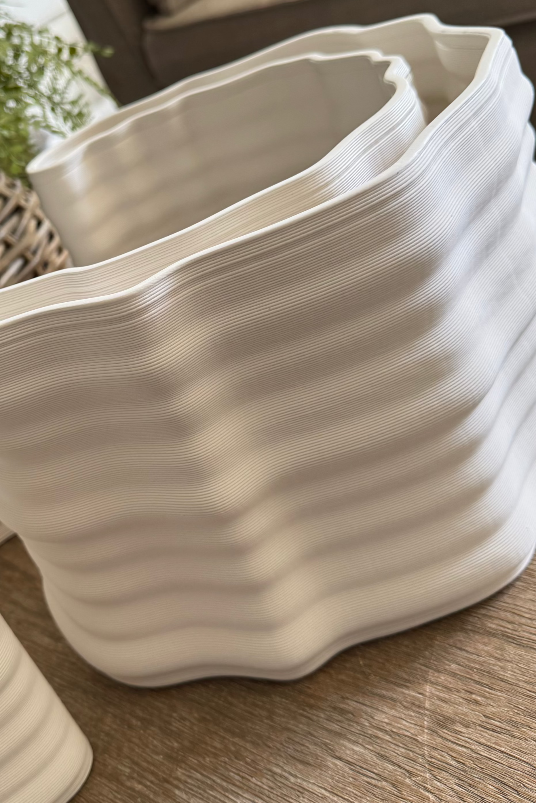 White Ceramic 'Half Moon' Vase - Short RTfact Flowers 