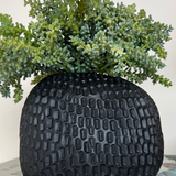 Mini Plant in a Dimpled Black Vase RTfact Flowers 