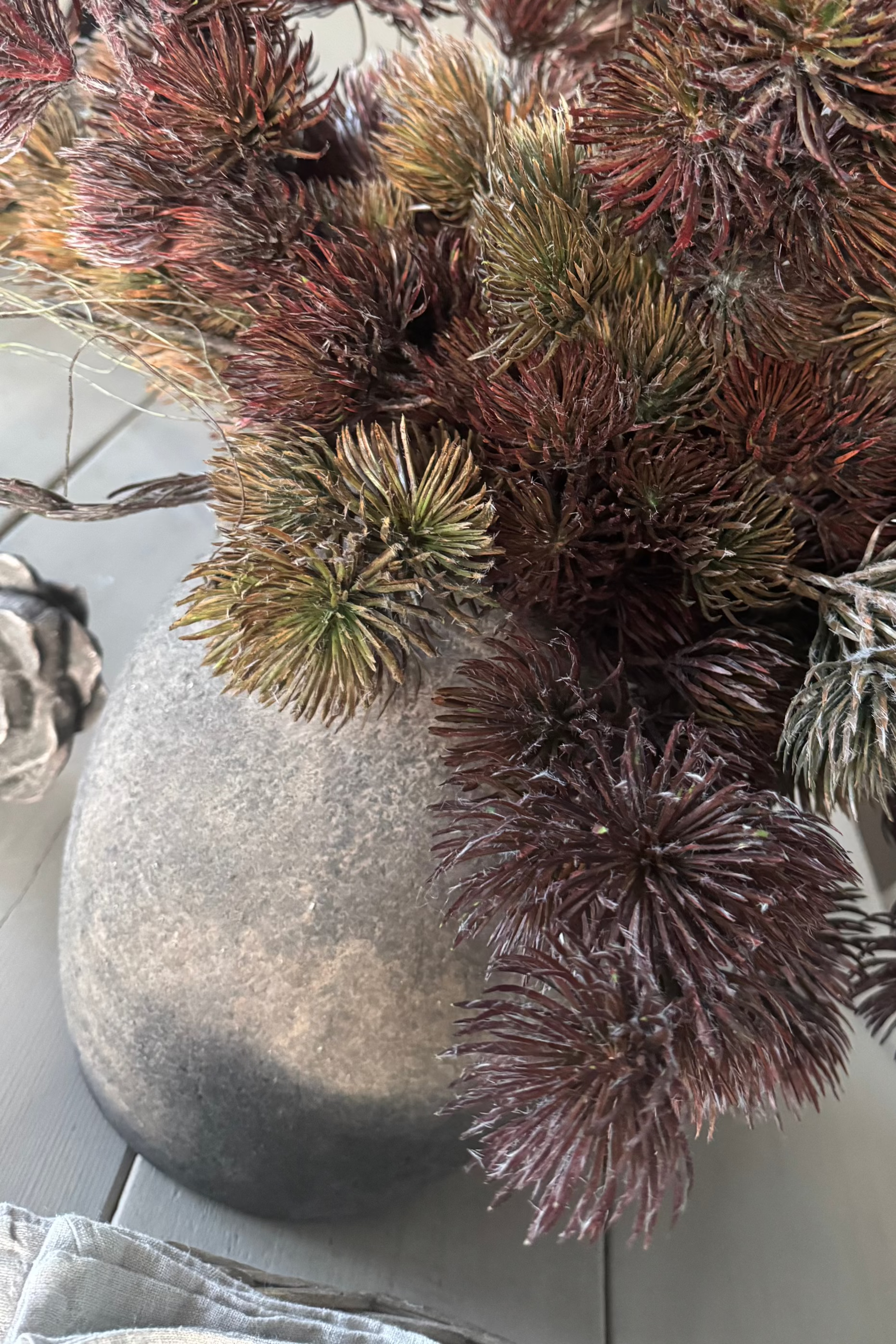 Pine Spray and Twigs in a Stone Pot RTfact Flowers 