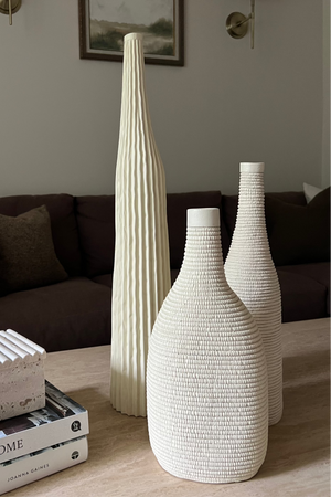 Cream Ridged Vase