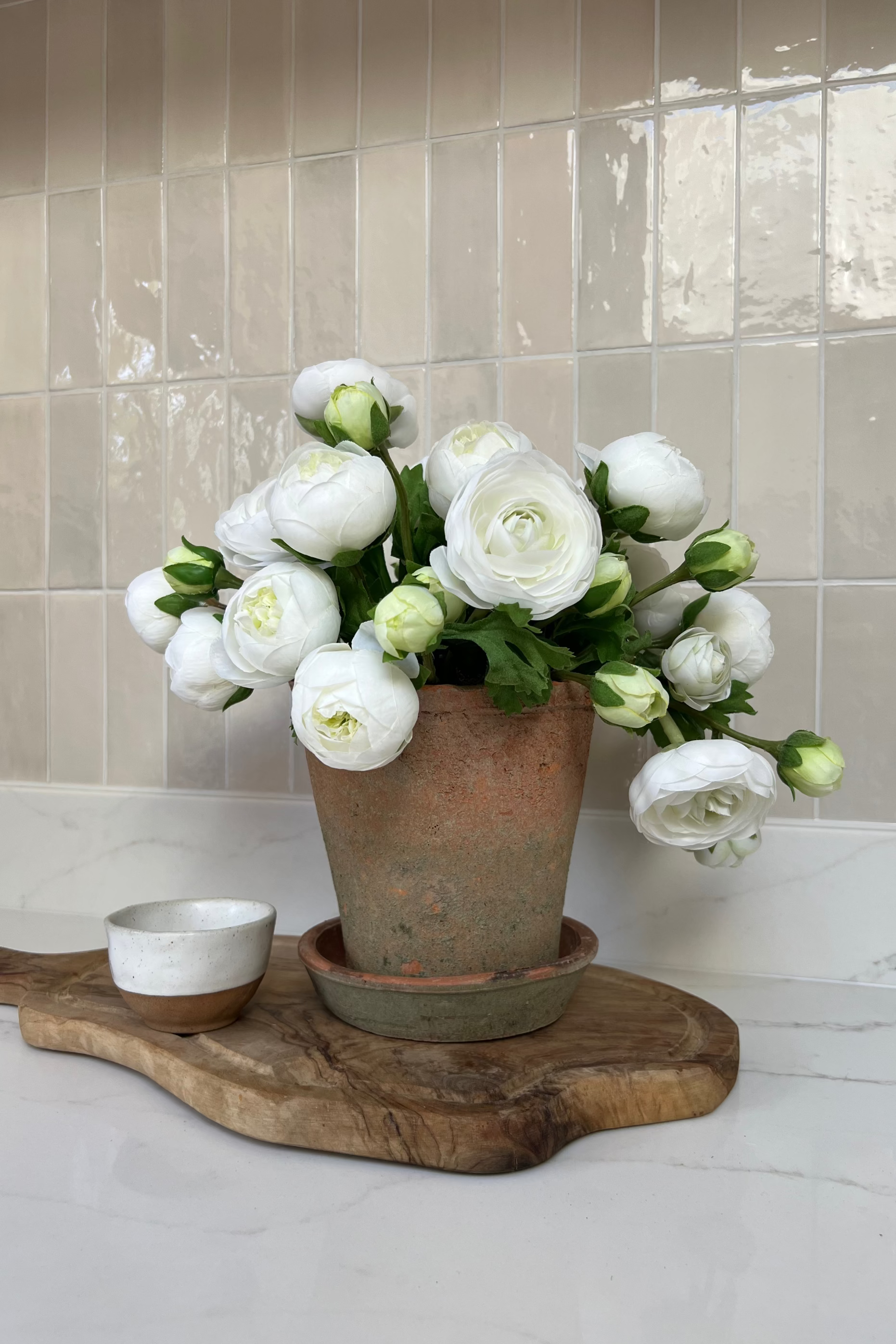 Ranunculus in an Antique Terracotta Pot RTfact Flowers 
