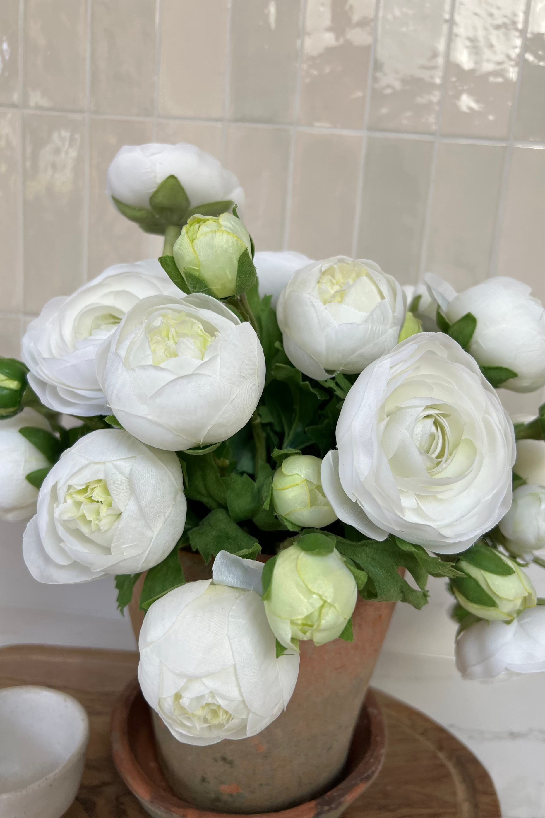 Ranunculus in an Antique Terracotta Pot RTfact Flowers 