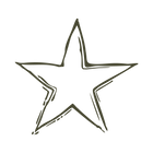 Black star outline on a white background