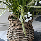 Grasses, Foxtail and Bell Flower in a Wicker Basket