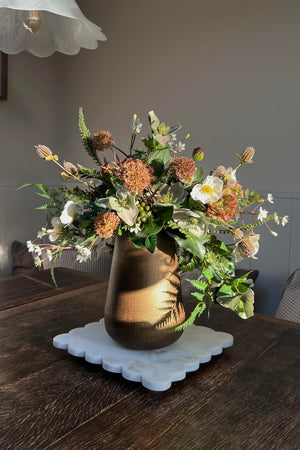 Hellebore, Echinops and Ranunculus in a Bronze Vase - Large