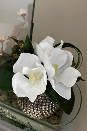 Vanda Orchid and Ivy in a Dotty Vase