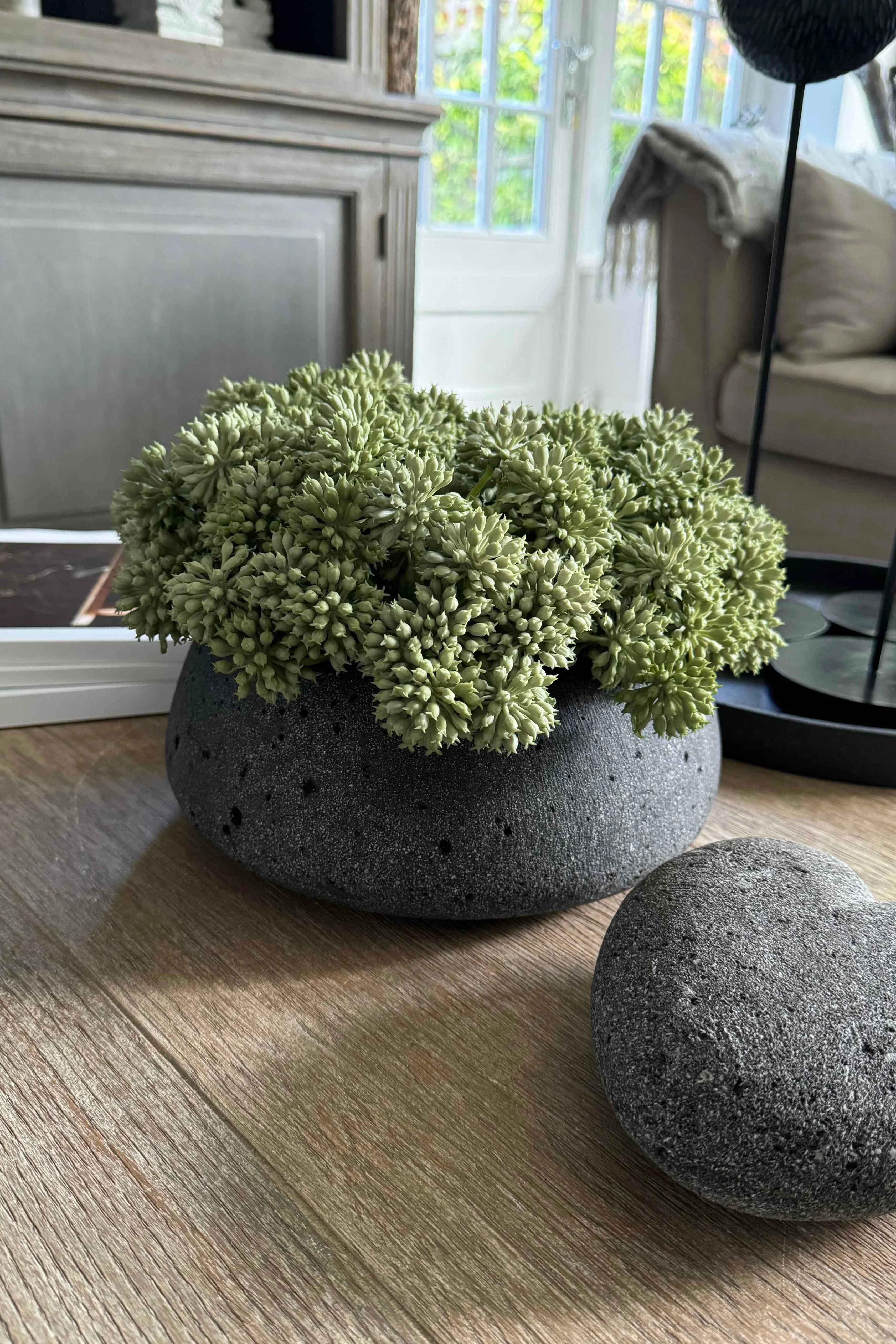 Angelica in a Dark Grey Mottled Stone Bowl RTfact Flowers 