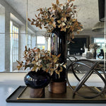 Lappa Bush in Black Glass/ Wood Vase (Tall) RTfact Flowers 