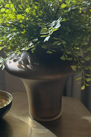 Maidenhair Fern in a Amber Bronze Glass Vase RTfact Flowers 