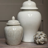 White Ceramic Ginger Jars RTfact Flowers 