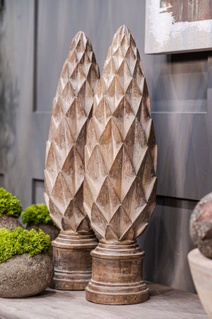 Tall Wooden Pine Cone