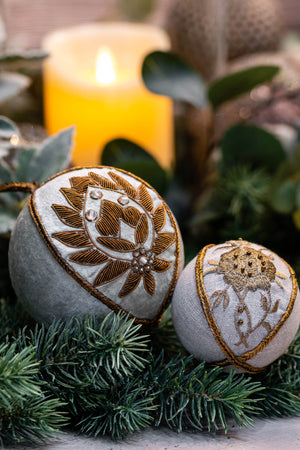 Fabric Bronze Detailed Baubles