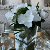 Vanda Orchid with Dianthus in a Stem Lined Cube RTfact Flowers 