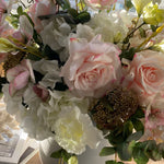 Hydrangeas, Hellebores and Roses in a White Ceramic Pot (Large) RTfact Flowers 