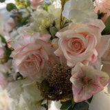 Hydrangeas, Hellebores and Roses in a White Ceramic Pot (Large) RTfact Flowers 