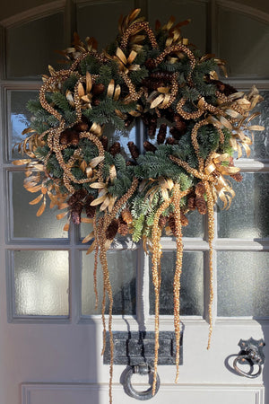 Pine Wreath with Bronze cones and Olive leaf