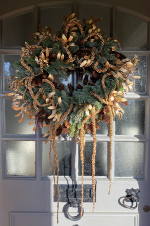 Pine Wreath with Bronze cones and Olive leaf