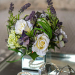 Lavender, Hydrangea and Rose in a Mirrored Cube RTfact Flowers 